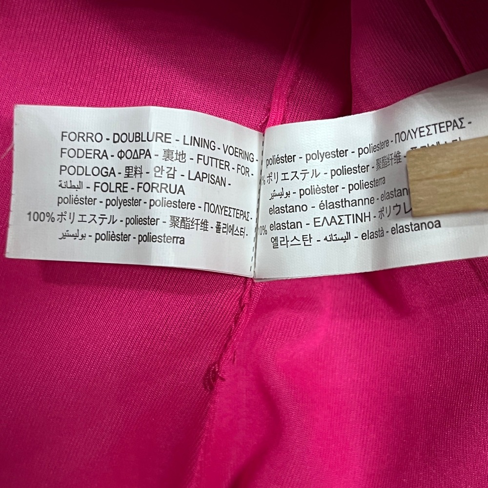 Zara Top XS Hot Pink Halter V Neck Buckle Front Blouse Party Festival 3550 - Picture 6 of 8